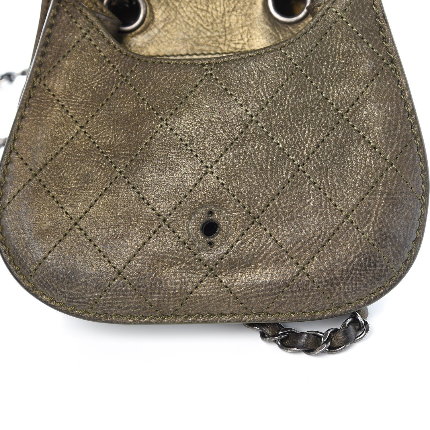 Chanel Metallic Calfskin Stitch Small Messenger Flap Gold 6 of 10