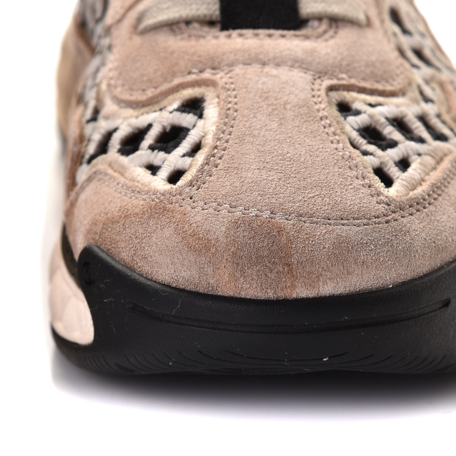 Chanel Suede Calfskin Embroidered CC Sneakers 36.5 Beige Black 10 of 13