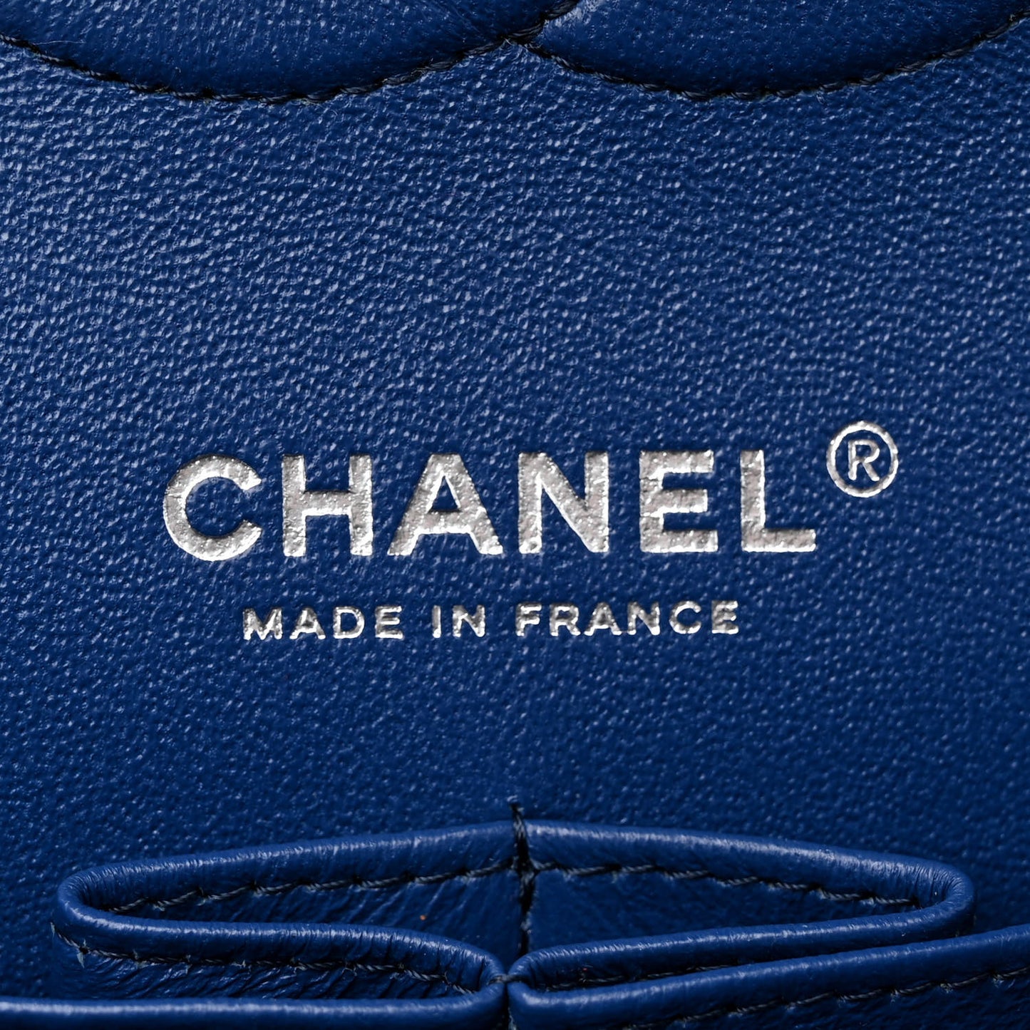 Caviar Quilted Medium Double Flap Blue