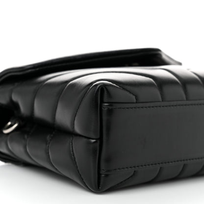 Saint Laurent Calfskin Y Quilted Monogram Toy Loulou Crossbody Bag Black 9 of 10