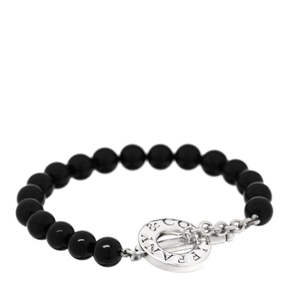 Tiffany Sterling Silver Black Onyx Bead Toggle Bracelet 1 of 3