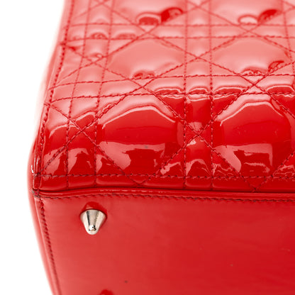 Christian Dior Patent Cannage Whipstitch Medium Lady Dior Red 14 of 14