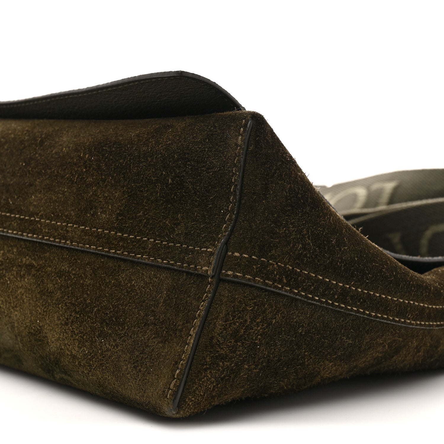 Loewe Suede Flamenco Satchel Bottle Green 10 of 15