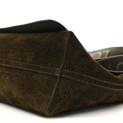 Loewe Suede Flamenco Satchel Bottle Green 10 of 15