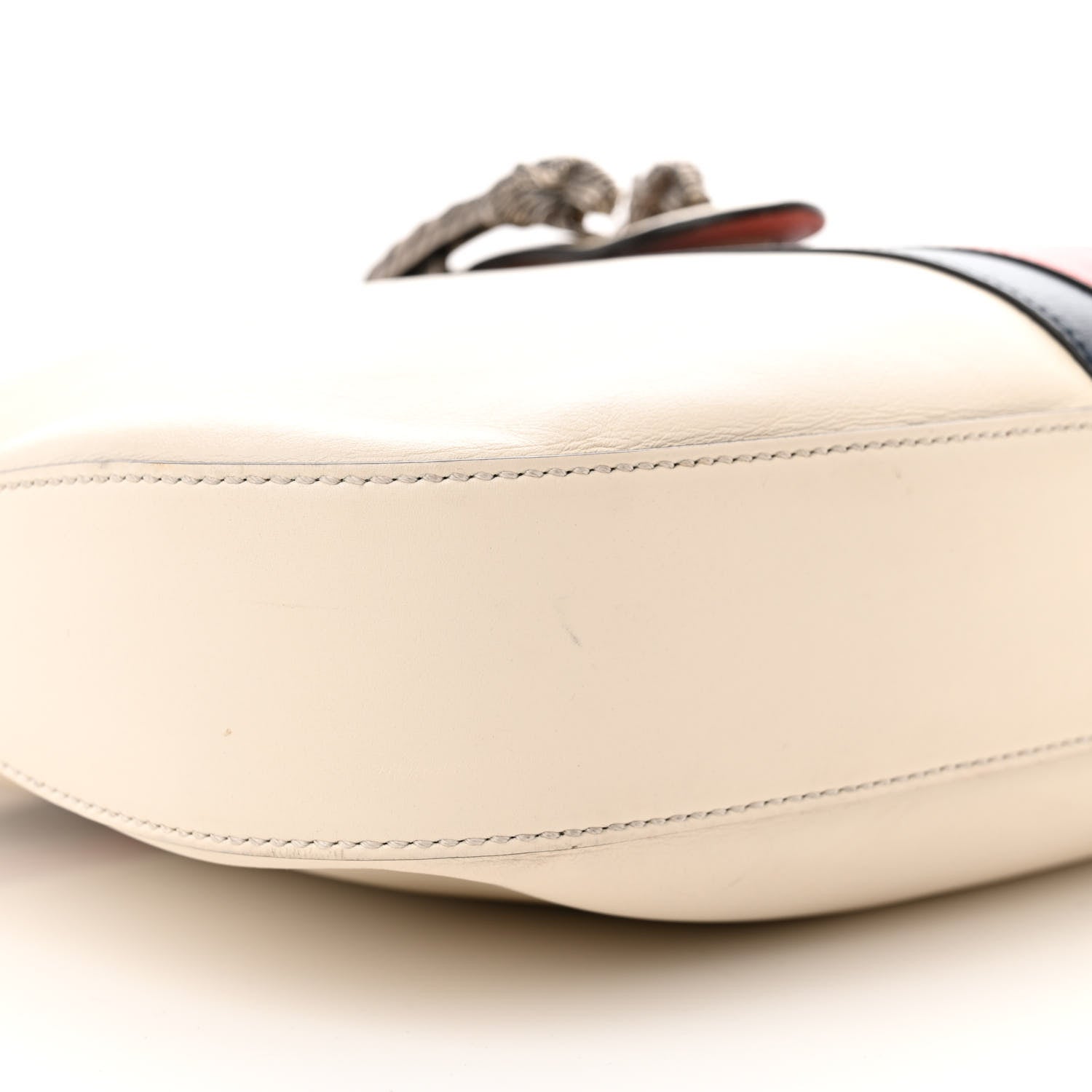 Gucci Calfskin Web Stripe Medium Dionysus Hobo White 9 of 18