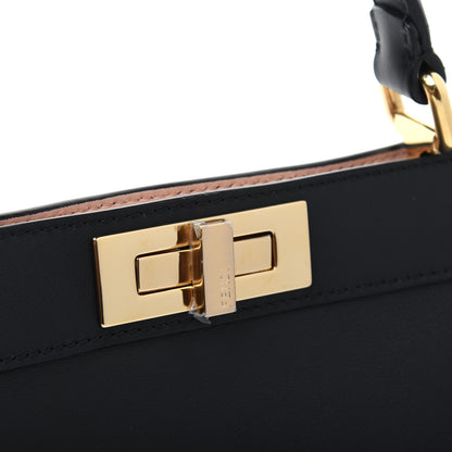 Fendi Vitello Seta Shiny Nappa Medium Peekaboo I SEE U Satchel Black Light Rose 21 of 25