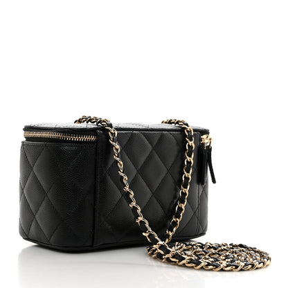 Chanel Caviar Quilted Small Vanity Case With Chain Black 2 of 10
