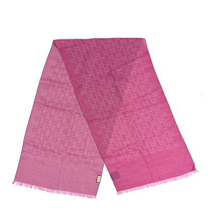 Gucci Wool Silk GG Jacquard Shawl Pink 2 of 5
