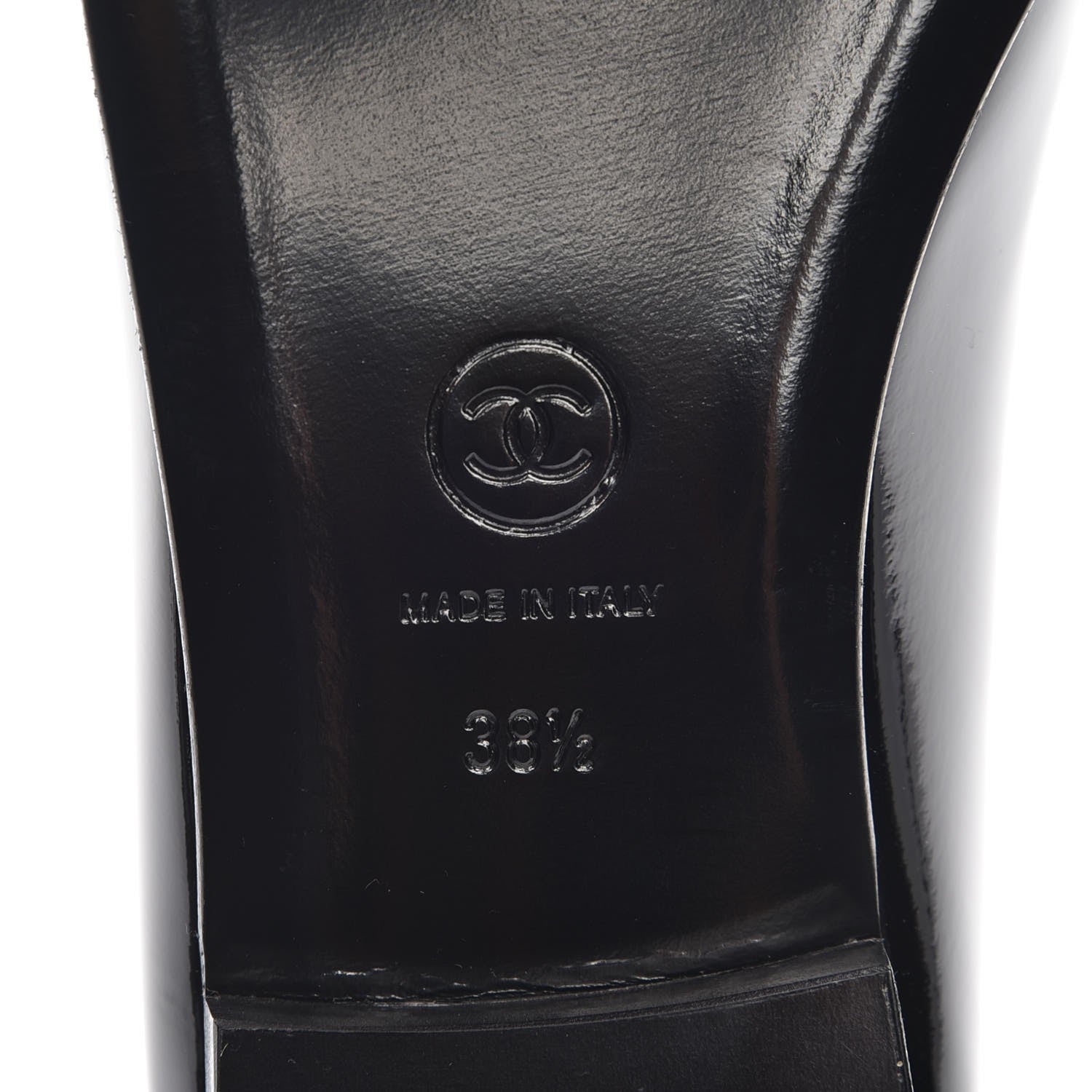 Chanel Patent CC Cap Toe Ballerina Flats 38.5 Black 6 of 9