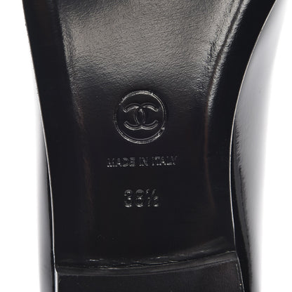 Chanel Patent CC Cap Toe Ballerina Flats 38.5 Black 6 of 9