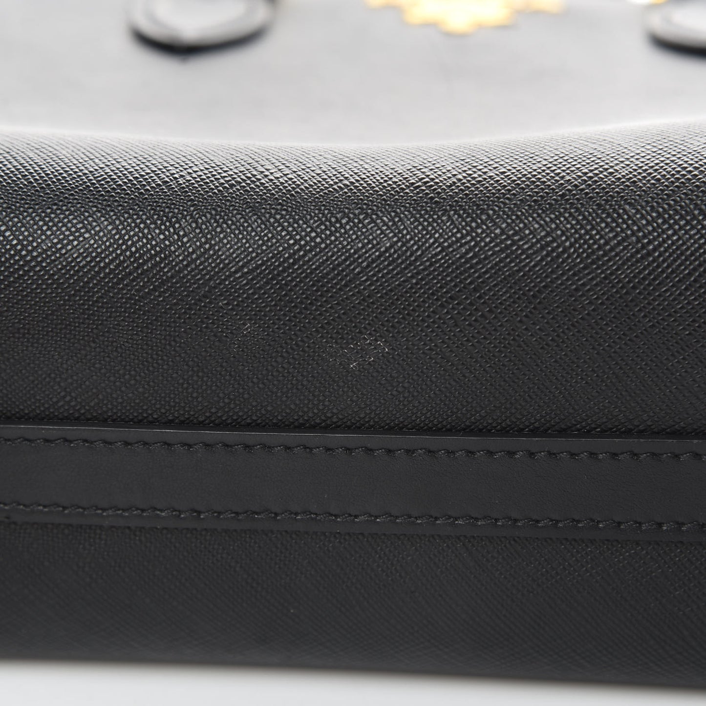 Saffiano Soft Calfskin Zippered Tote Black