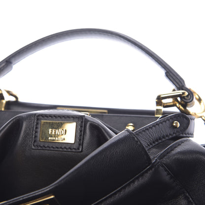 Fendi Nappa Mini Peekaboo Iconic Satchel Black 8 of 10