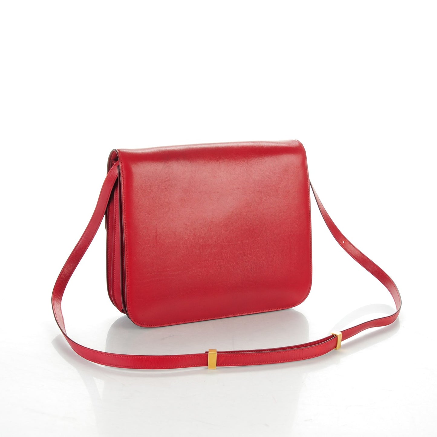Smooth Calfskin Large Classic Box Flap Bag Red
