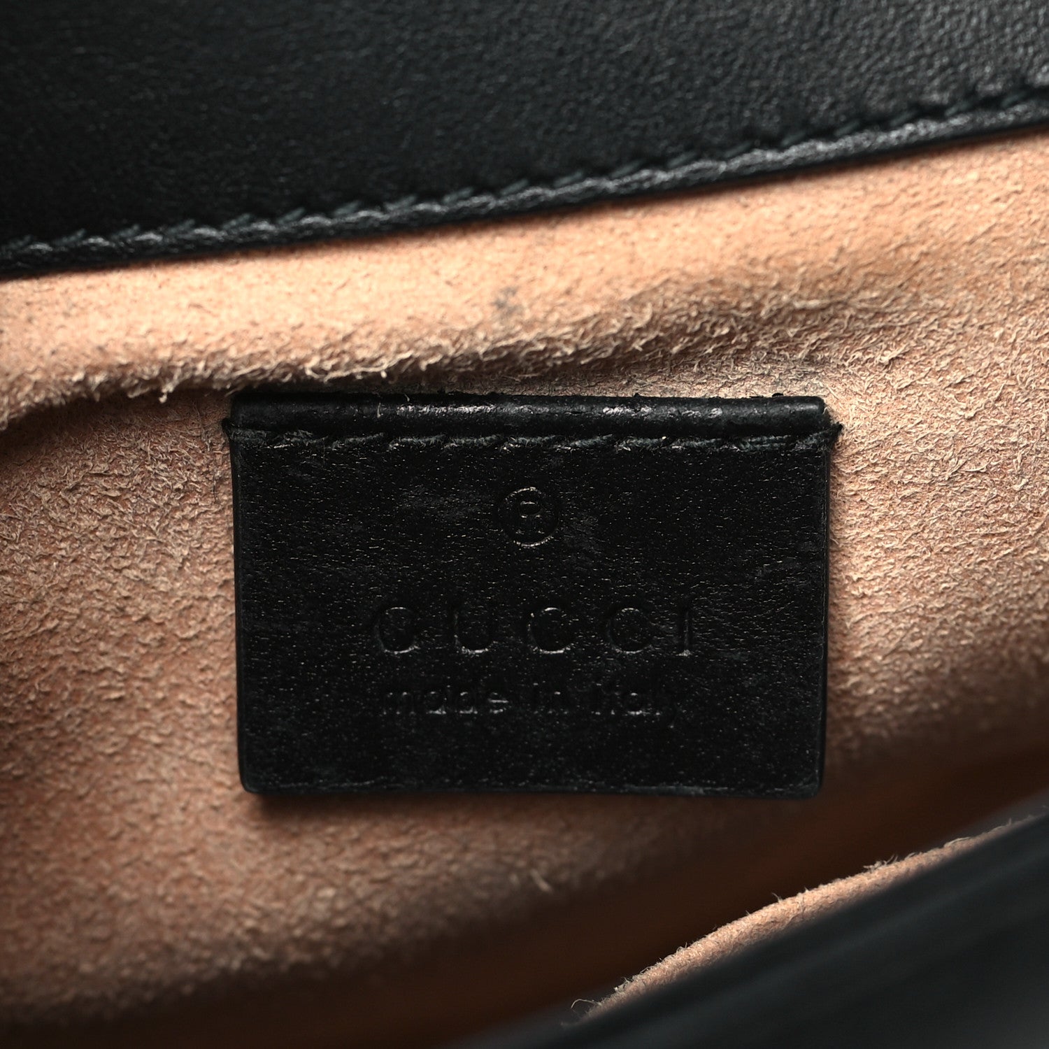 Gucci Calfskin Matelasse Mini GG Marmont Top Handle Shoulder Bag Black 6 of 9