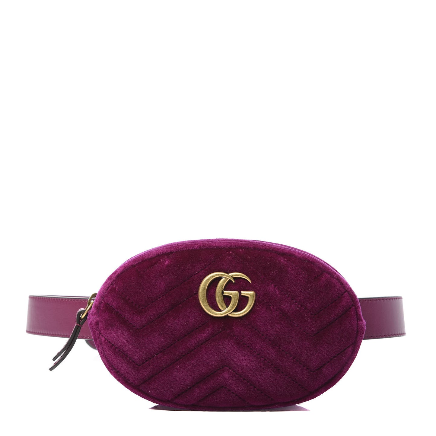 Velvet Matelasse GG Marmont Belt Bag 85 34 Fuchsia Violet Cyclamen