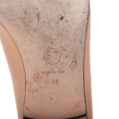 Chanel Lambskin Cap Toe Ballerina Flats 41 Beige Black 9 of 10