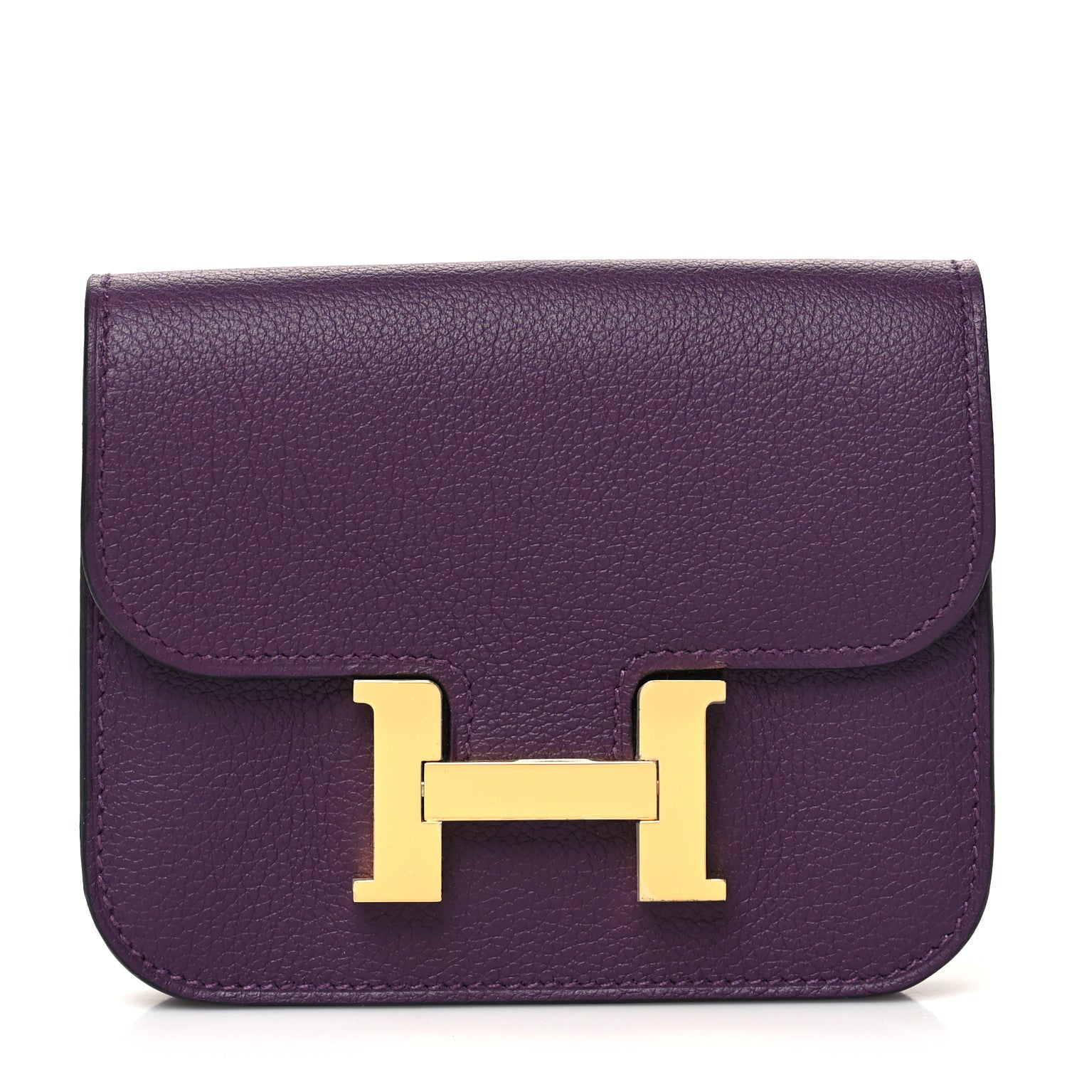 Hermes Evercolor Bi-Color Constance Slim Wallet Cassis Bleu Royale 3 of 10