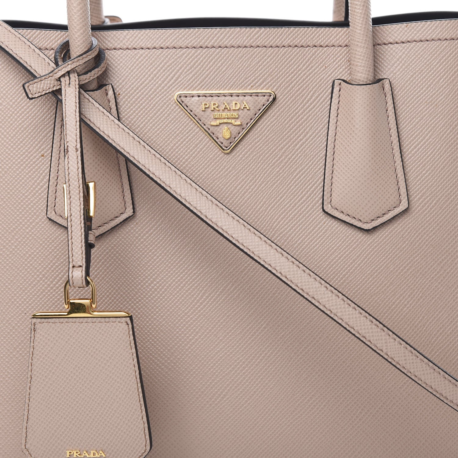 Prada Saffiano Cuir Medium Double Bag Cipria Black 8 of 14