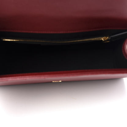 Saint Laurent Grain De Poudre Matelasse Chevron Large Monogram Satchel Oxblood 5 of 10