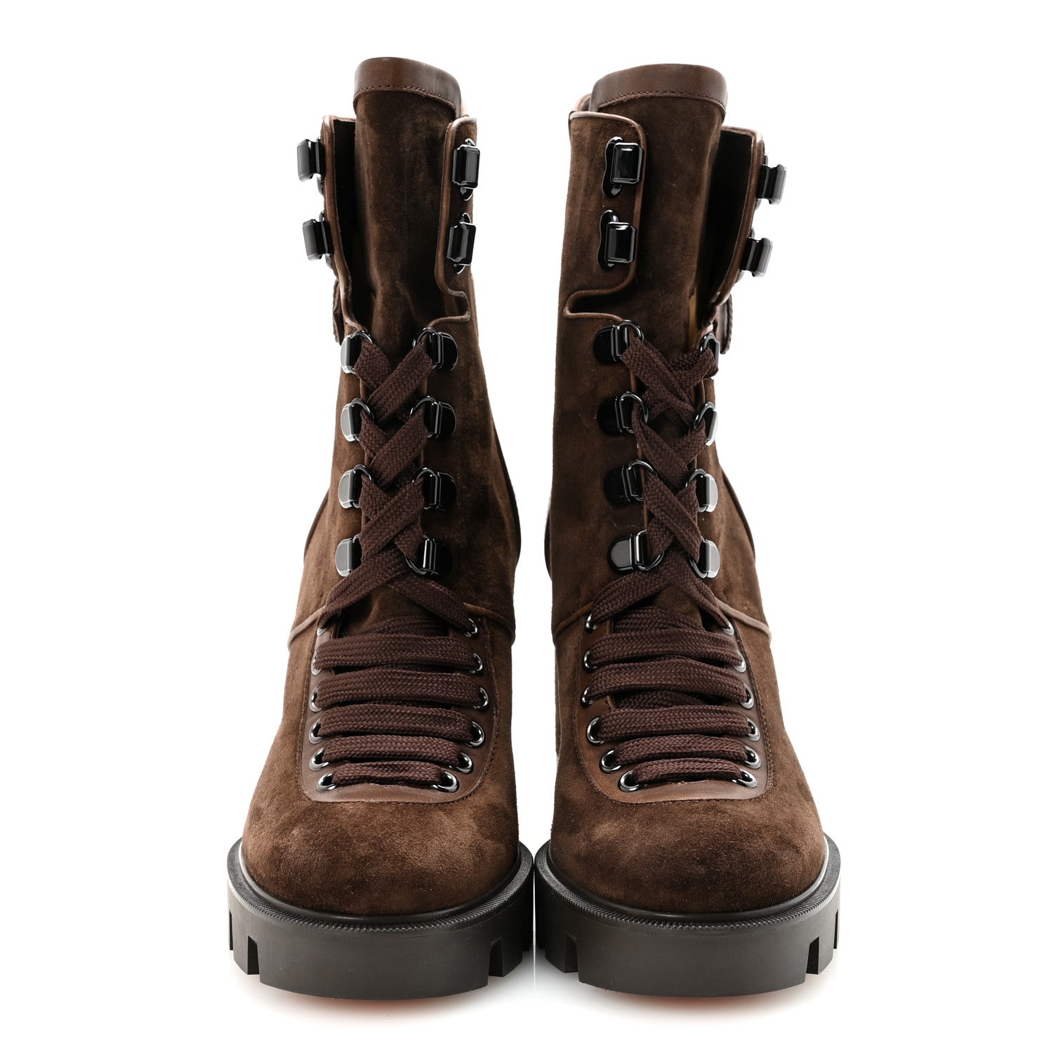 Christian Louboutin Veau Velours Calfskin Wax Macademia 100 Biker Platform Boots 37 Cosme 3 of 9