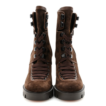 Christian Louboutin Veau Velours Calfskin Wax Macademia 100 Biker Platform Boots 37 Cosme 3 of 9
