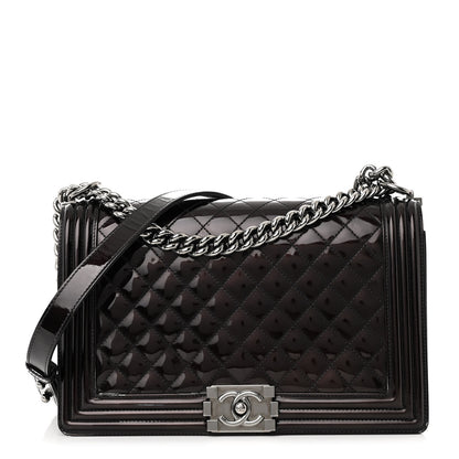 Chanel Patent Calfskin Quilted New Medium Boy Flap Black 1 of 13