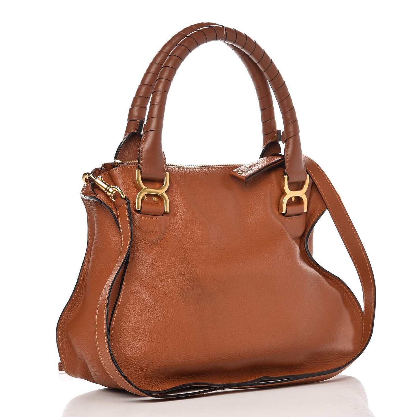 Calfskin Medium Marcie Satchel Tan