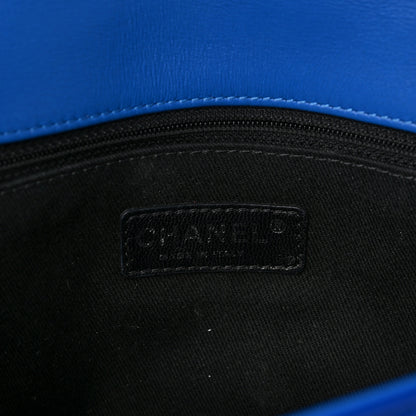 Chanel Patent Quilted Large Coco Shine Flap Blue 5 of 6