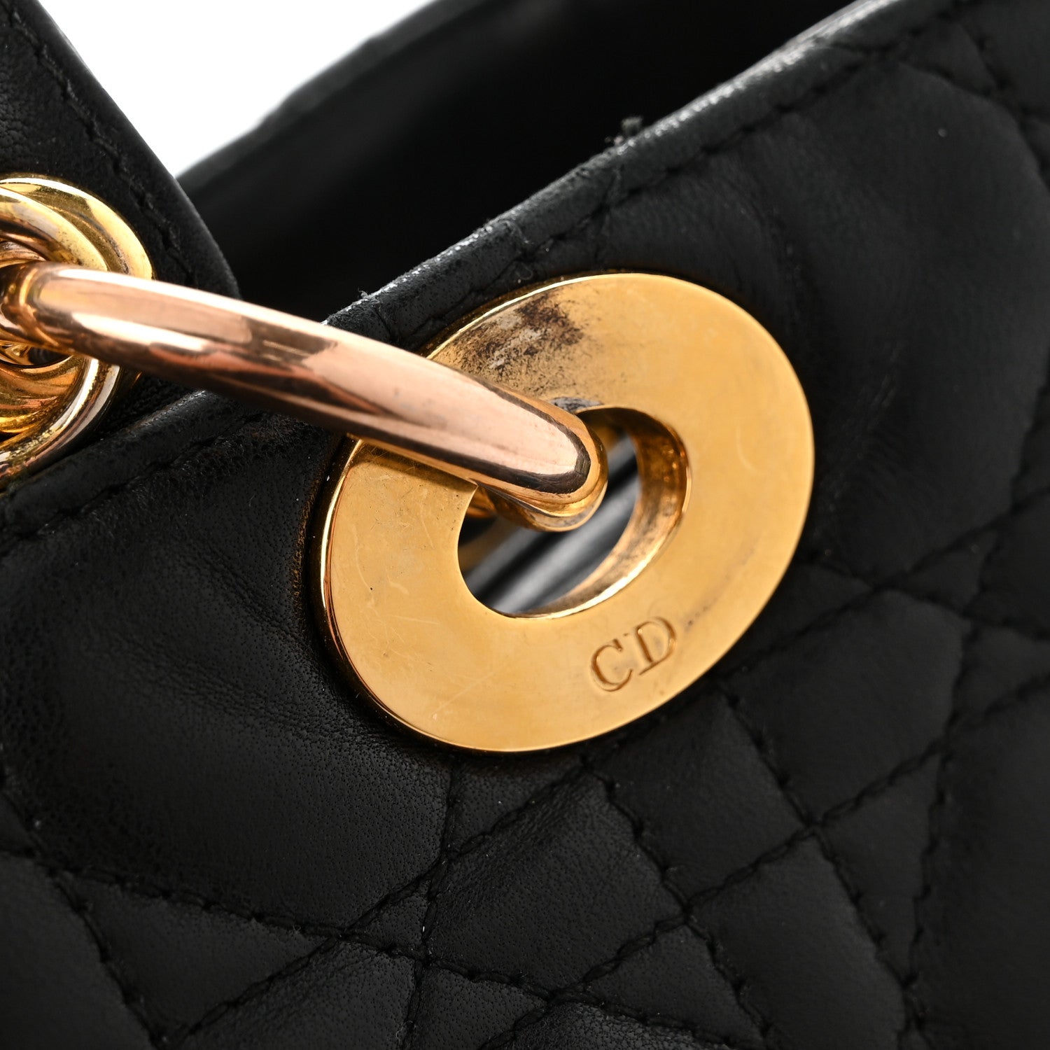 Christian Dior Lambskin Cannage Medium Lady Dior Black 13 of 15
