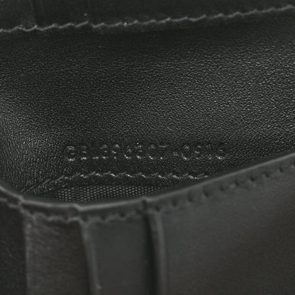 Saint Laurent Calfskin Crocodile Embossed Paris East West Wallet Black 7 of 8