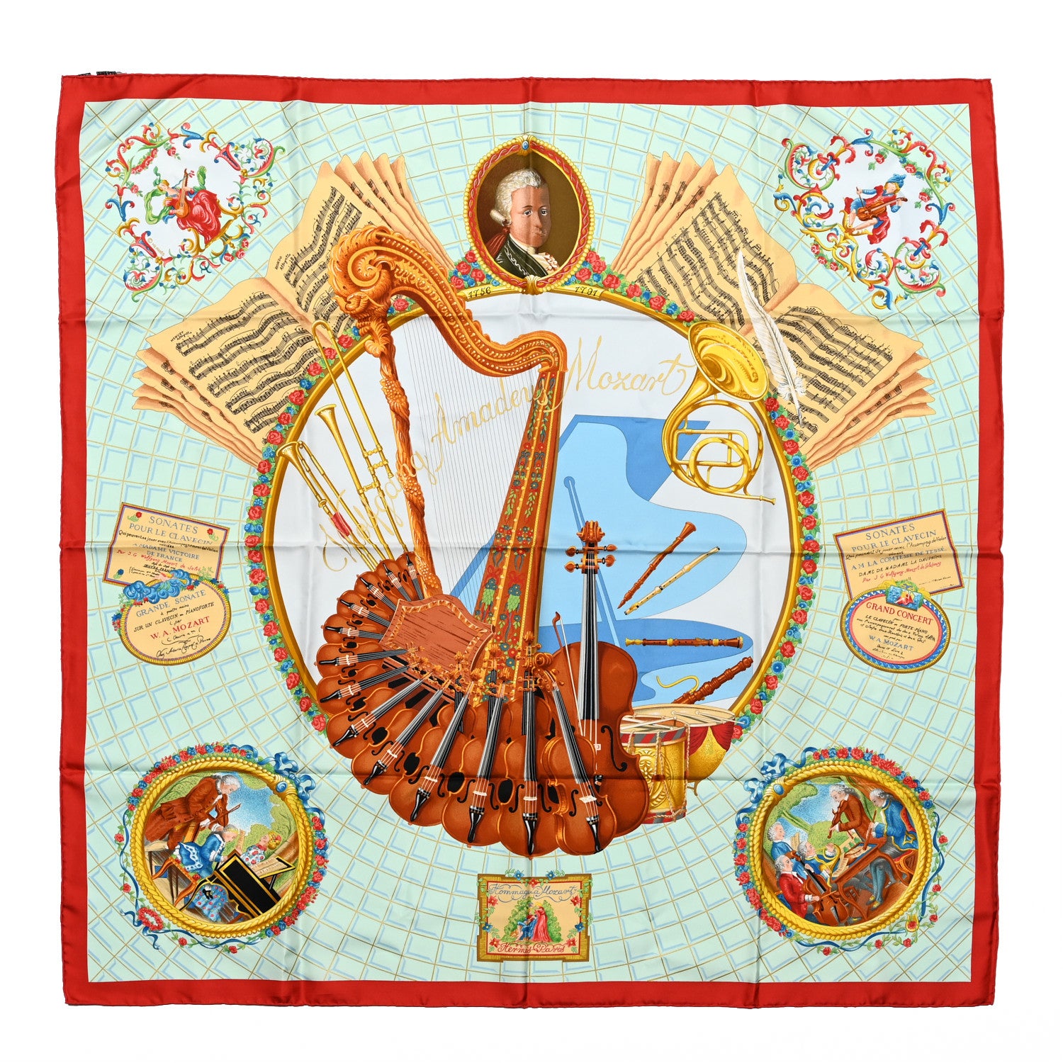 Hermes Silk Hommage A Mozart Scarf 90 1 of 5