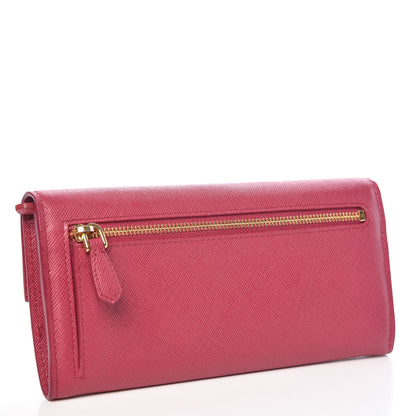 Prada Saffiano Wave Continental Flap Wallet Ibisco Peonia 4 of 10