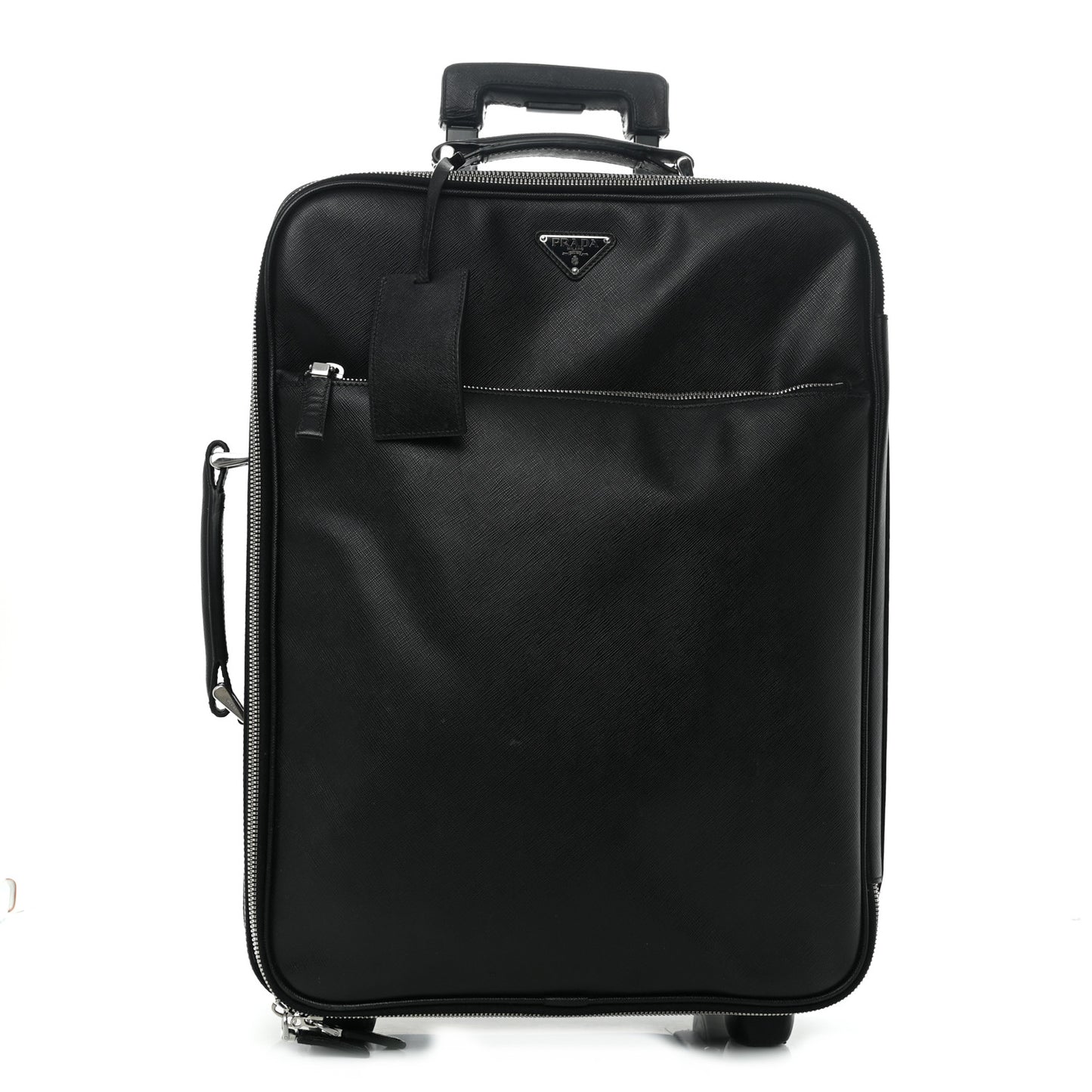 Saffiano Travel Trolley Luggage Black