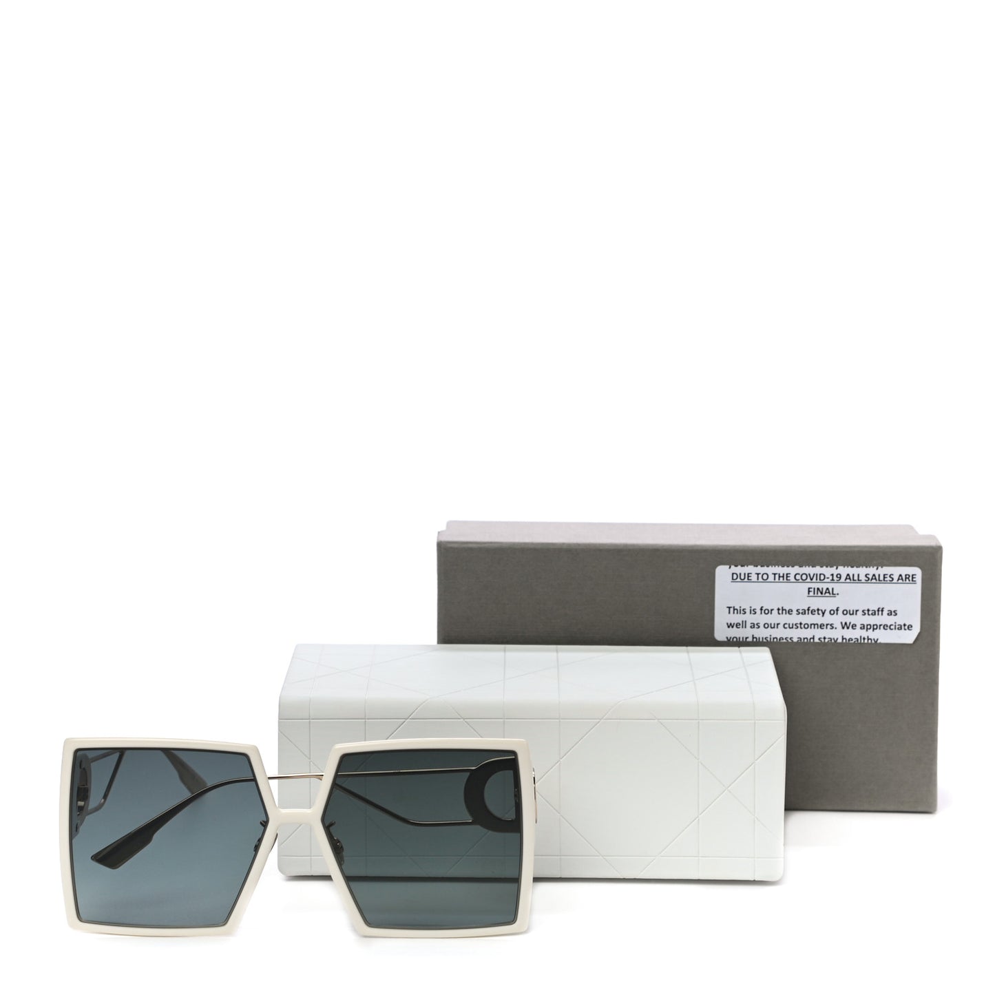 Acetate Square 30 Montaigne Sunglasses White