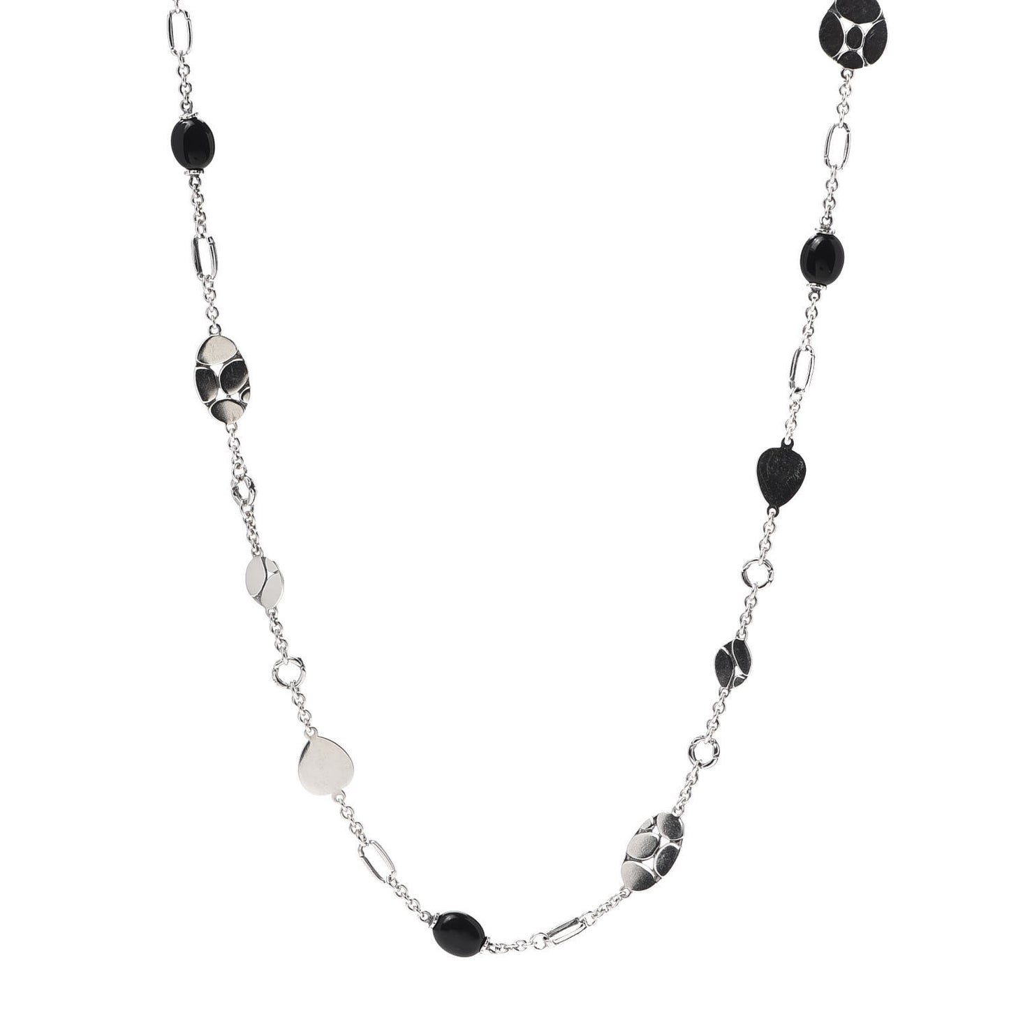 Sterling Silver Black Onyx Kali Menari Pebble Necklace