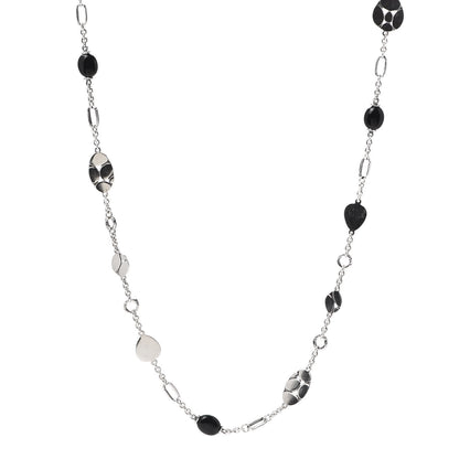John Hardy Sterling Silver Black Onyx Kali Menari Pebble Necklace 1 of 5