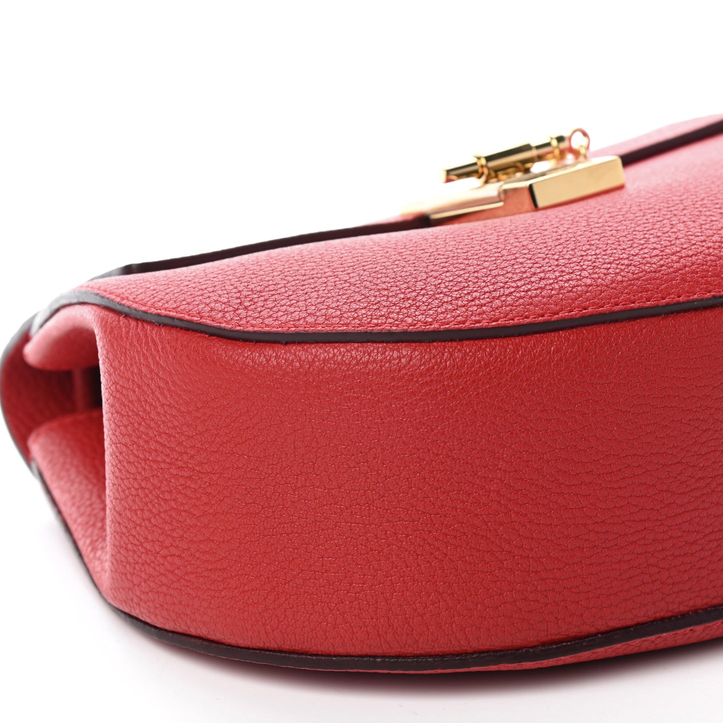 Grained Lambskin Drew Shoulder Bag Plaid Red