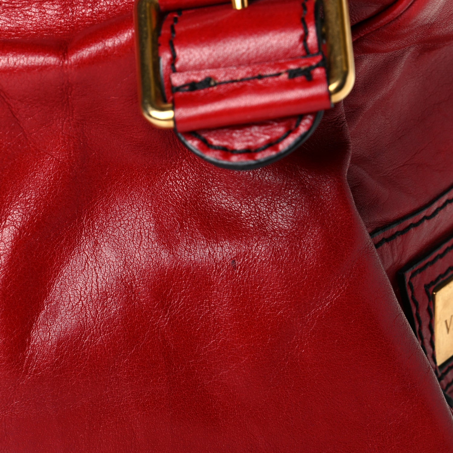 Valentino Garavani Calfskin Large Histoire Red 7 of 8