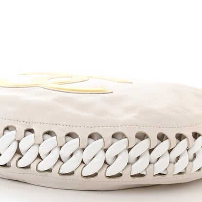 Chanel Calfskin Modern Chain Rhodoid Hobo White 10 of 12