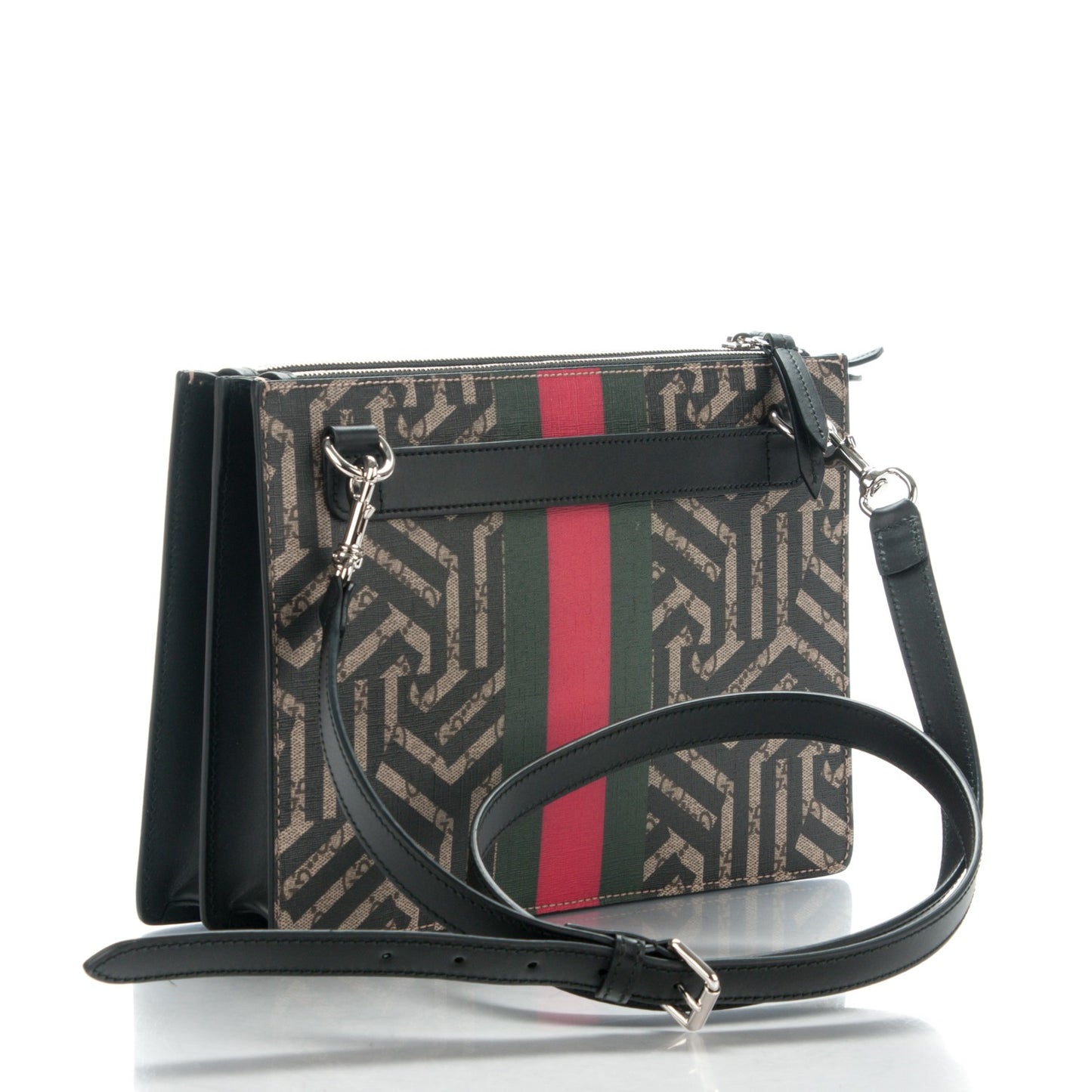 GG Supreme Monogram Caleido Web Messenger Beige Ebony