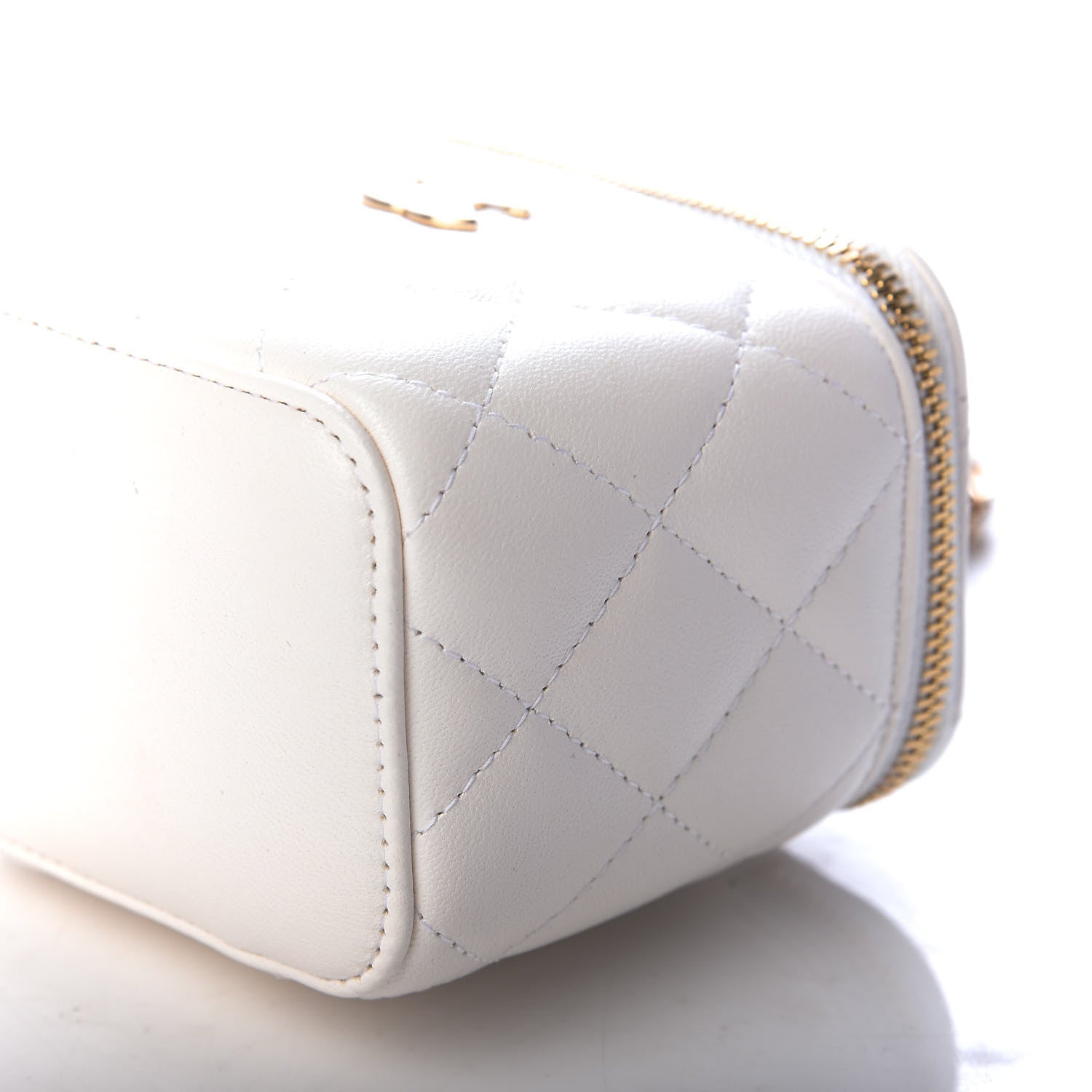 Chanel Lambskin Quilted My Chanel Lady Vanity Case With Chain White 9 of 10