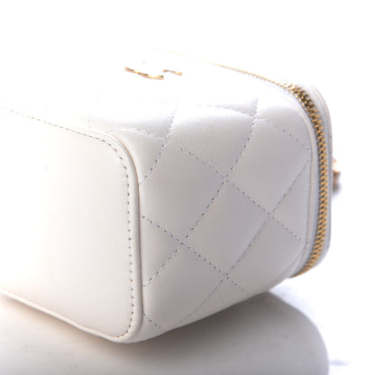 Chanel Lambskin Quilted My Chanel Lady Vanity Case With Chain White 9 of 10
