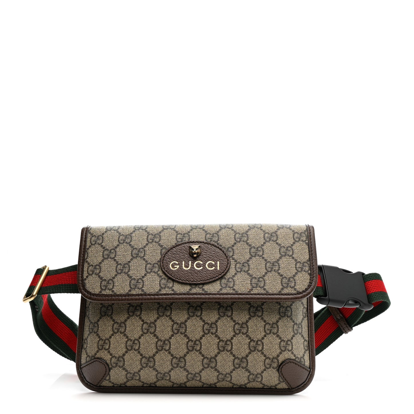 GG Supreme Monogram Neo Vintage Web Belt Bag Brown