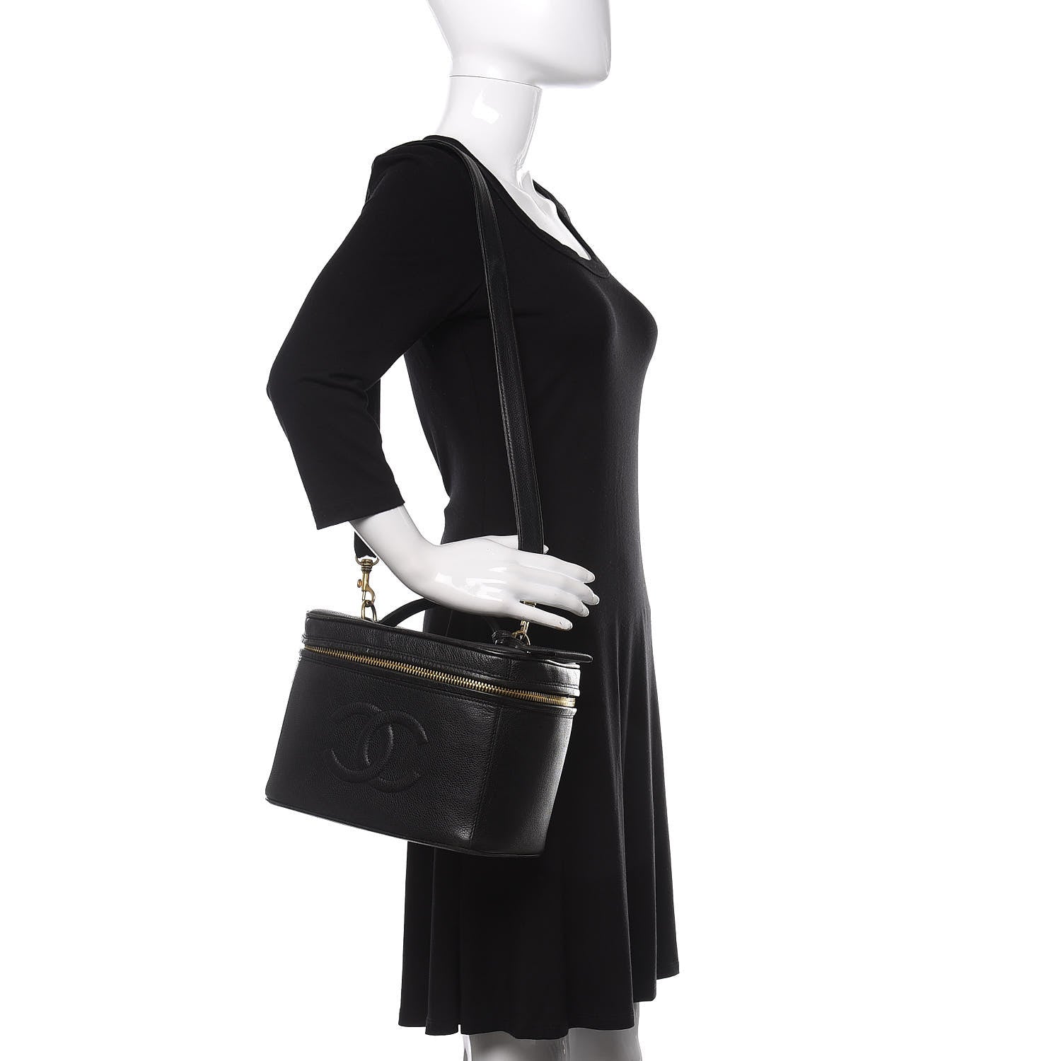 Chanel Caviar CC Vanity Train Case Black 2 of 10