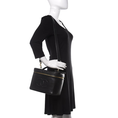 Chanel Caviar CC Vanity Train Case Black 2 of 10