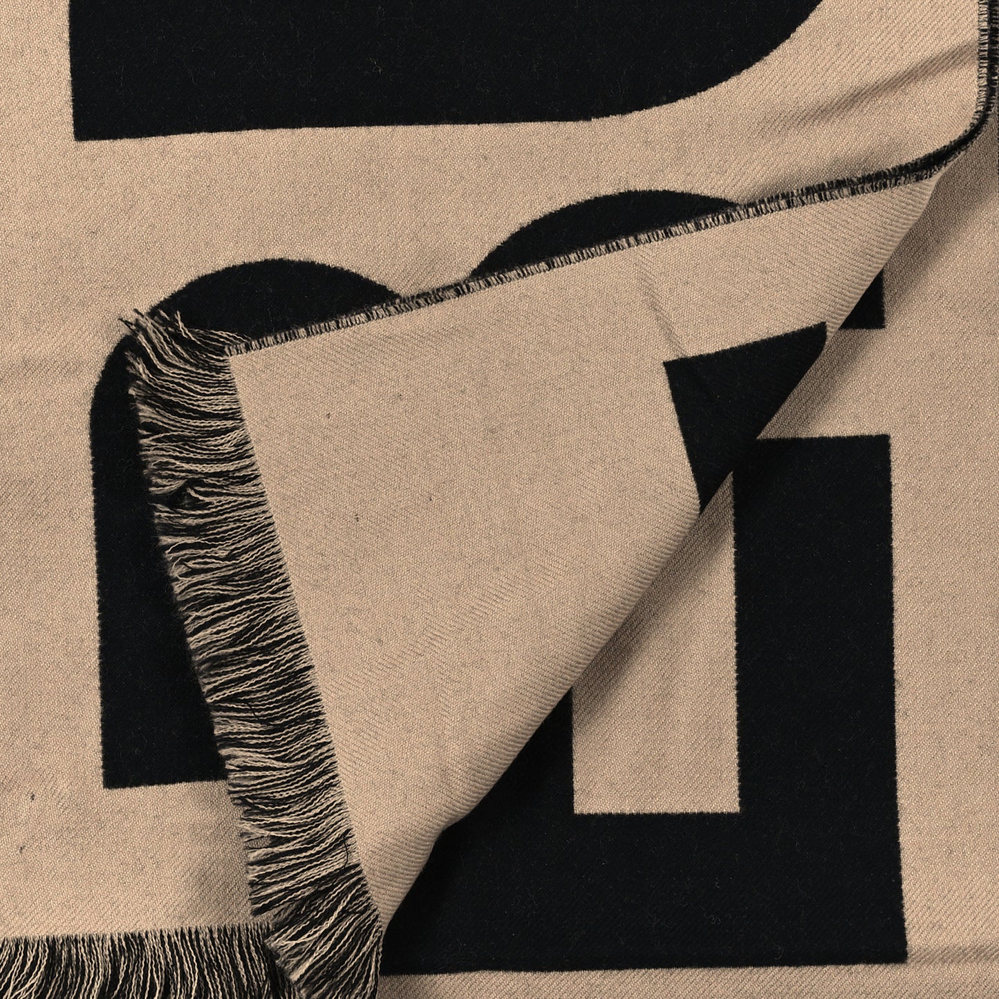 Wool Jacquard Logo Scarf Archive Beige
