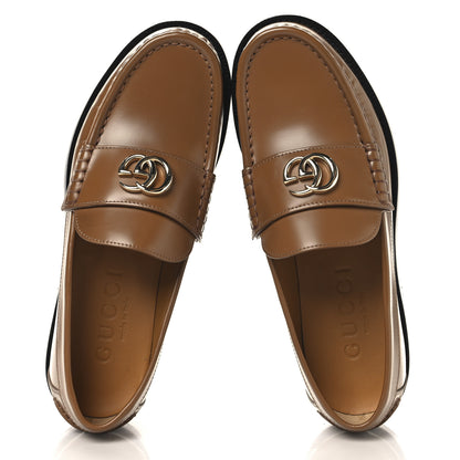 Gucci Calfskin Millennial Ribot Womens GG Loafers 37 Luminious Wood 2 of 11