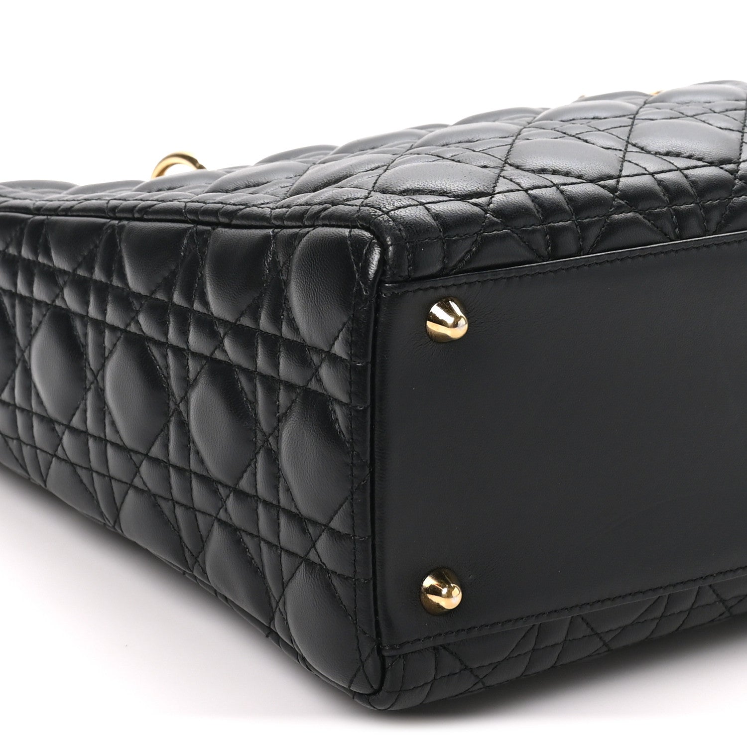 Christian Dior Lambskin Cannage Large Lady Dior Black 9 of 10