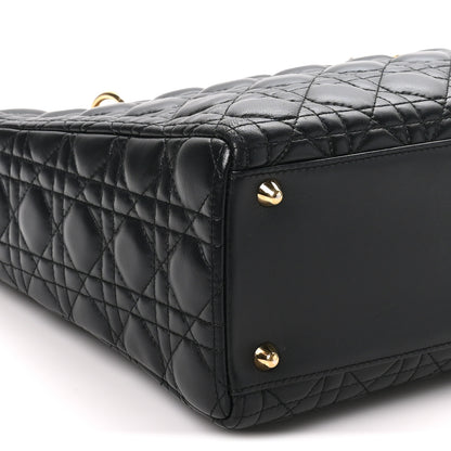 Christian Dior Lambskin Cannage Large Lady Dior Black 9 of 10