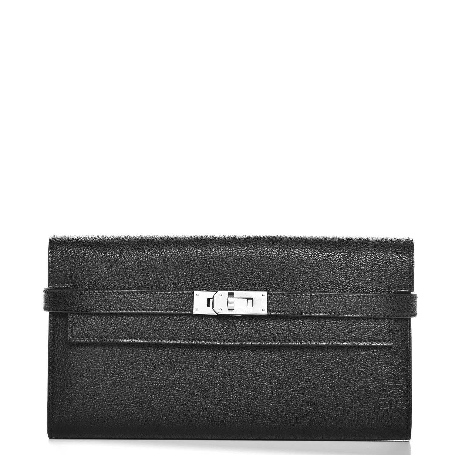 Hermes Chevre Mysore Kelly Longue Wallet Black 1 of 8